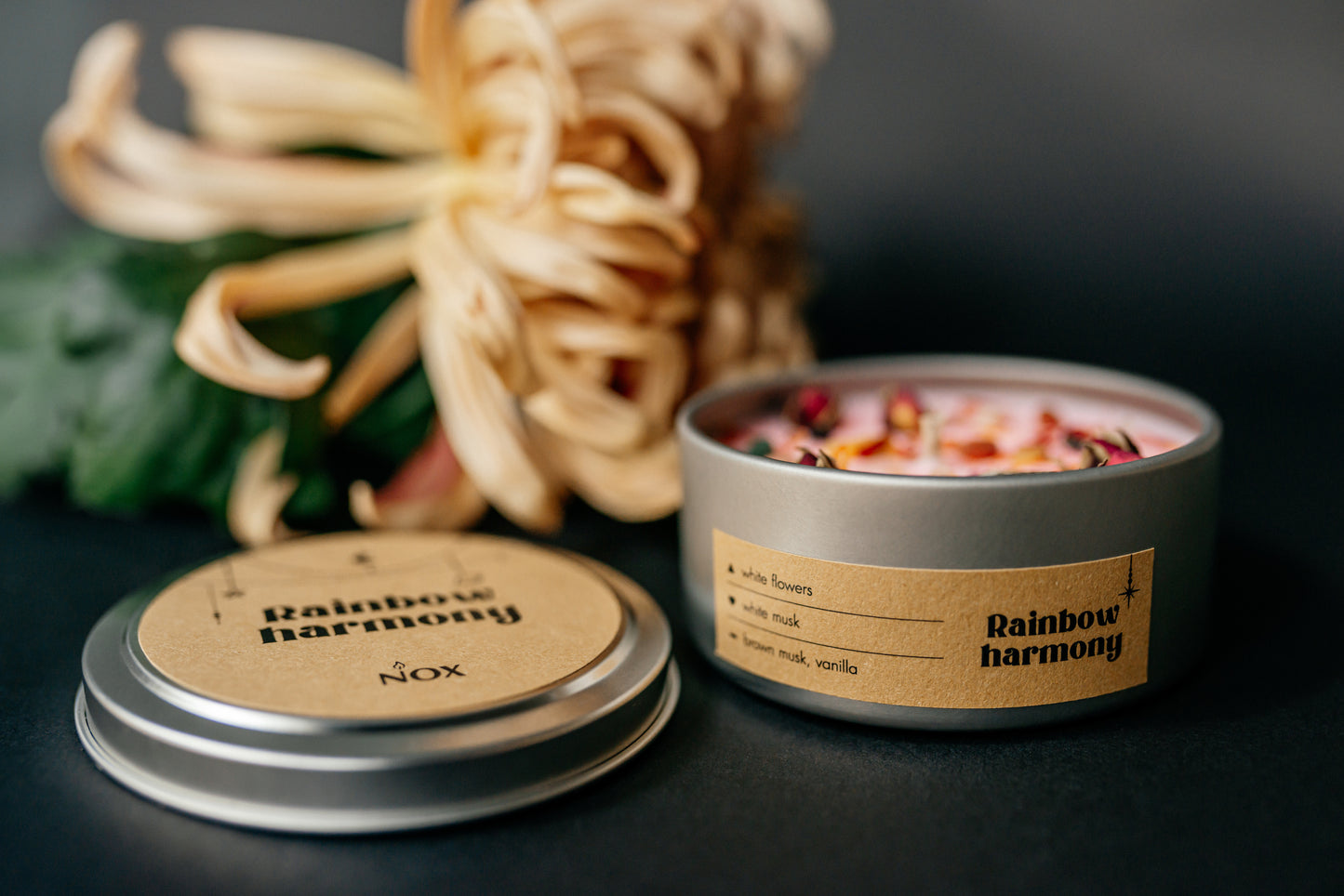 Rainbow Harmony Candle | Love & Balance Crystal Soy Candle