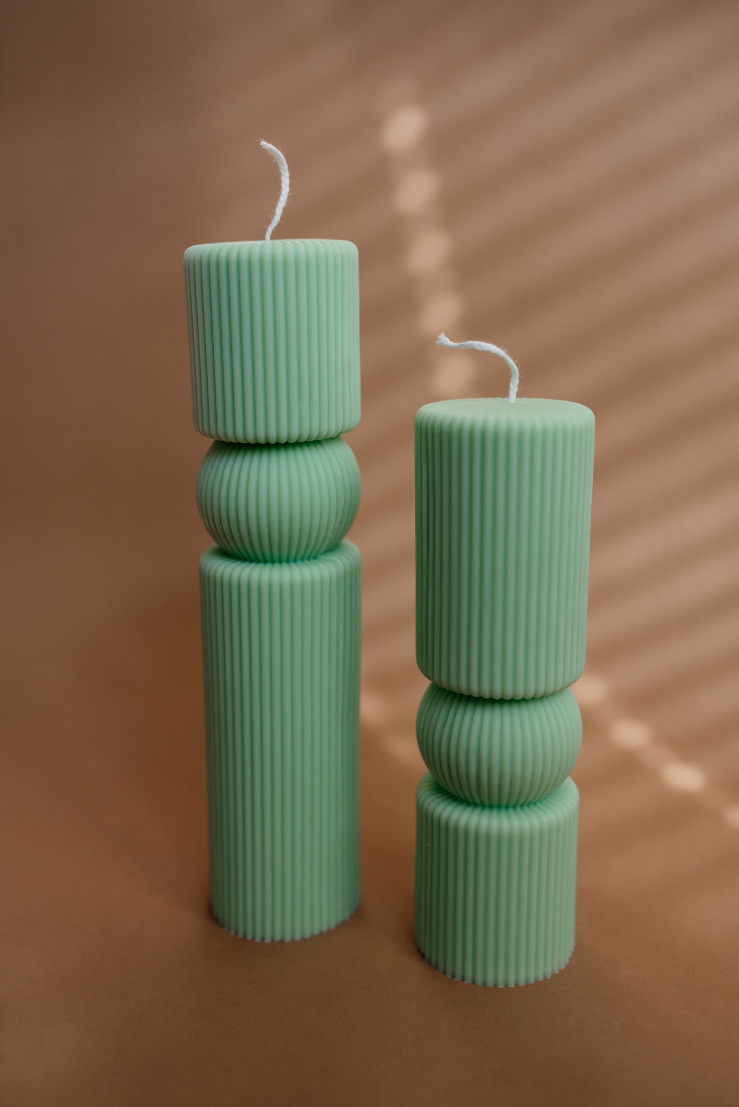 Set of 2 Sculptural Soy Wax Roman Column Candles – Classic Home Decor – Handcrafted Gift Idea