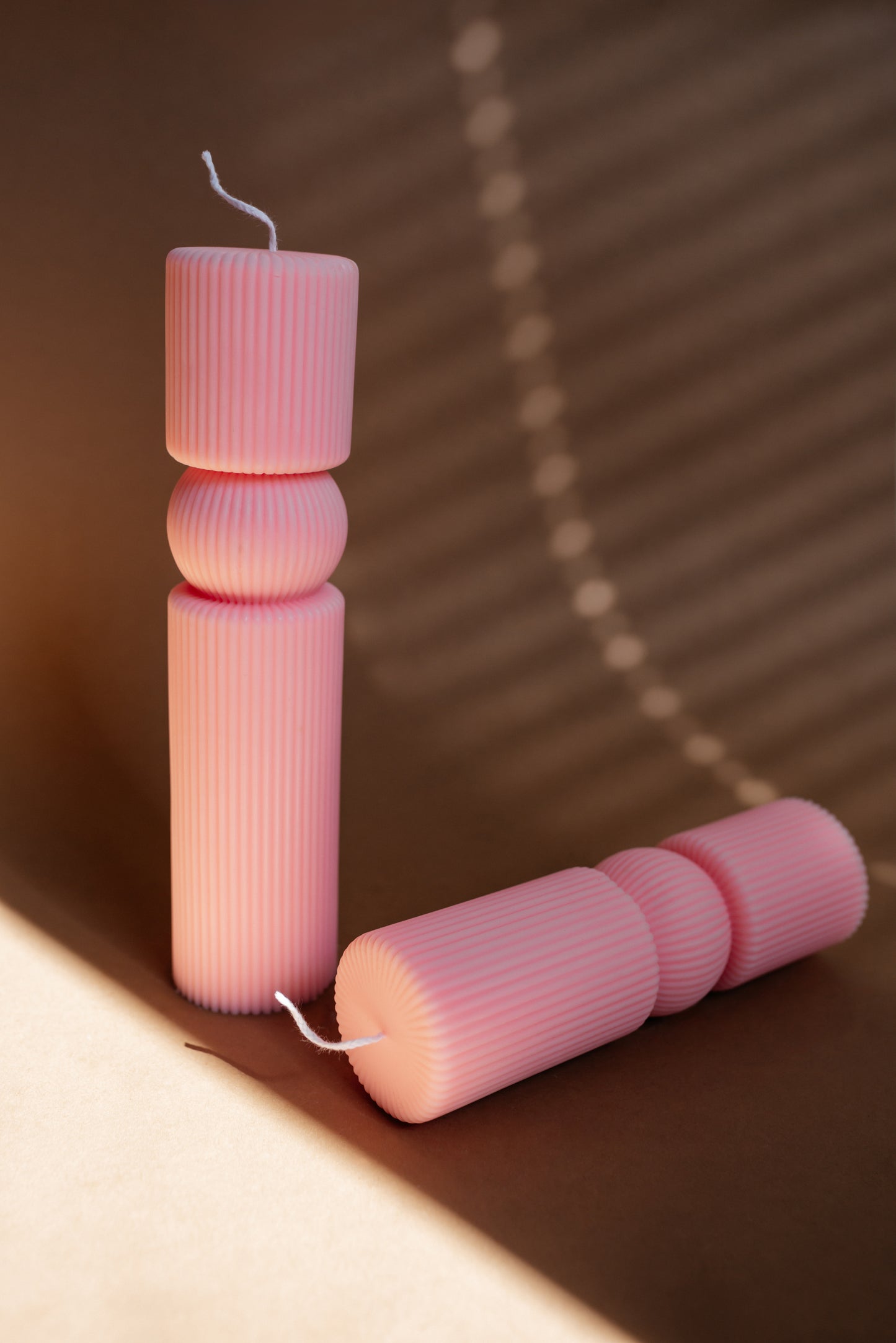 Set of 2 Sculptural Soy Wax Roman Column Candles – Classic Home Decor – Handcrafted Gift Idea