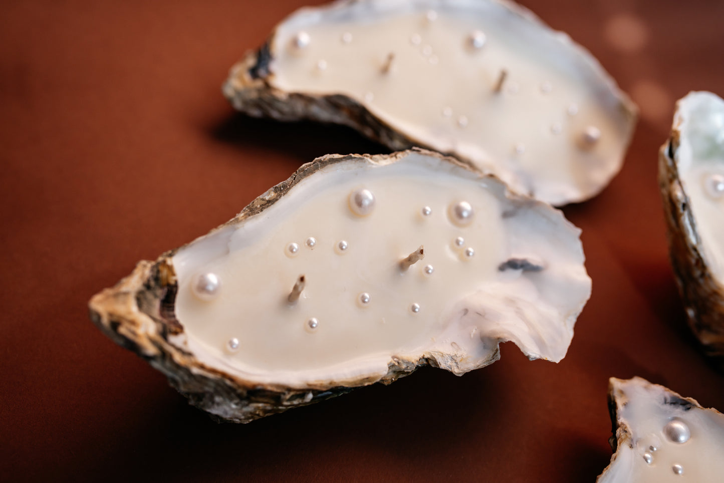 Set of 50 PCS Soy Wax Candles in Oyster Shells with Pearl Imitation – Weddings Candle Favors Bulk  & Beach Bridal Shower Decor