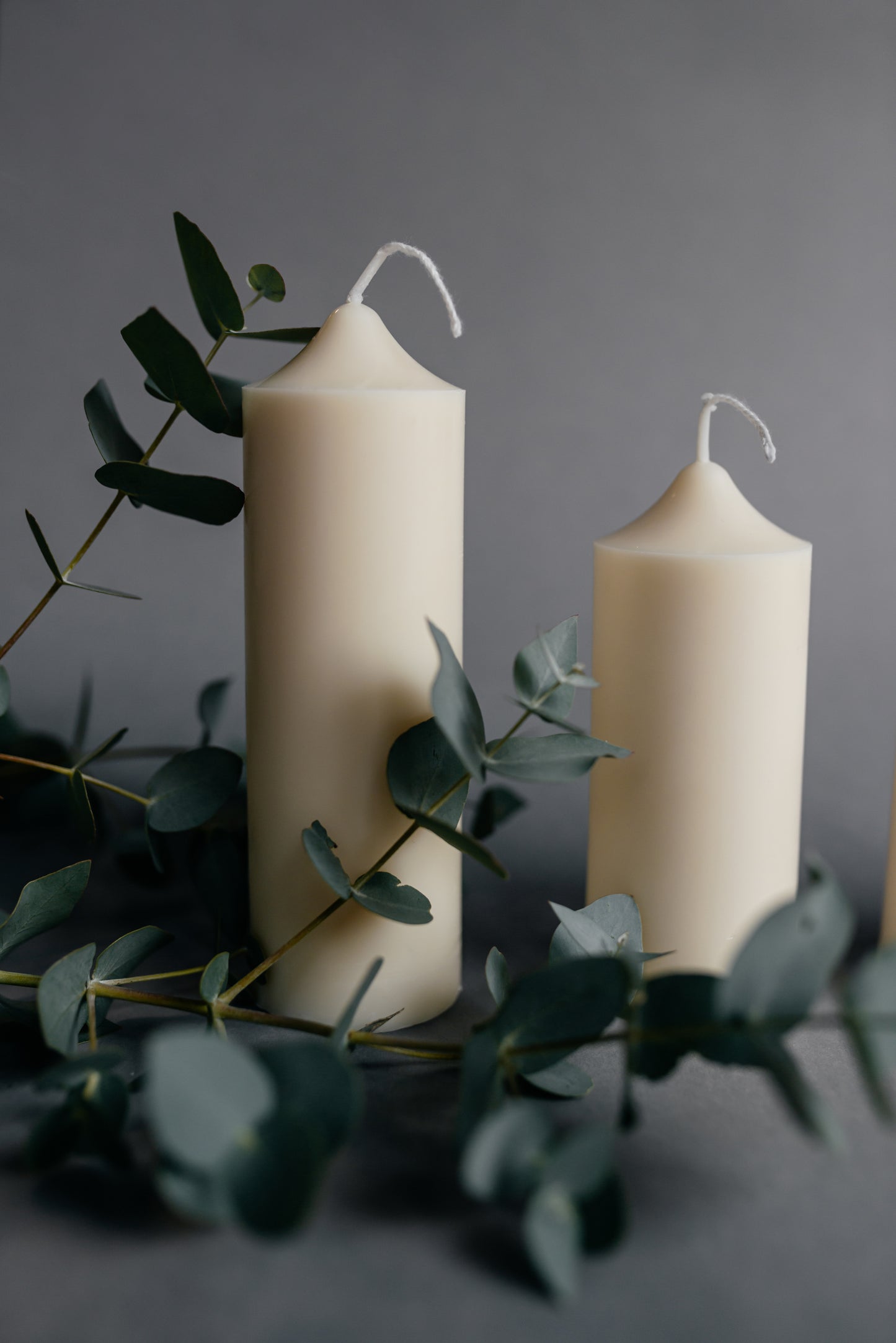 Set of 4 Pillar Candles | Ivory Soy Wax Home & Wedding Decor