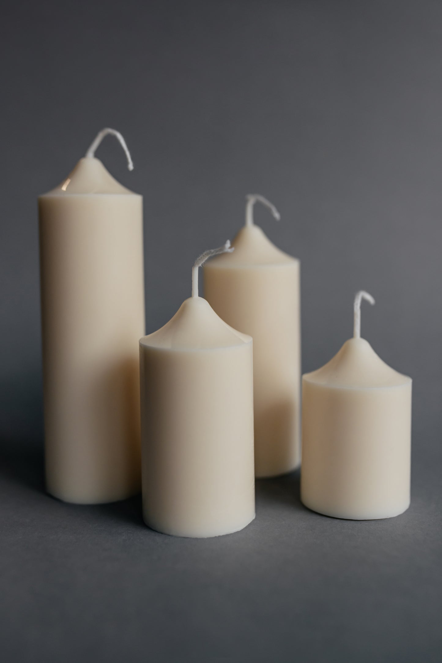 Set of 4 Pillar Candles | Ivory Soy Wax Home & Wedding Decor