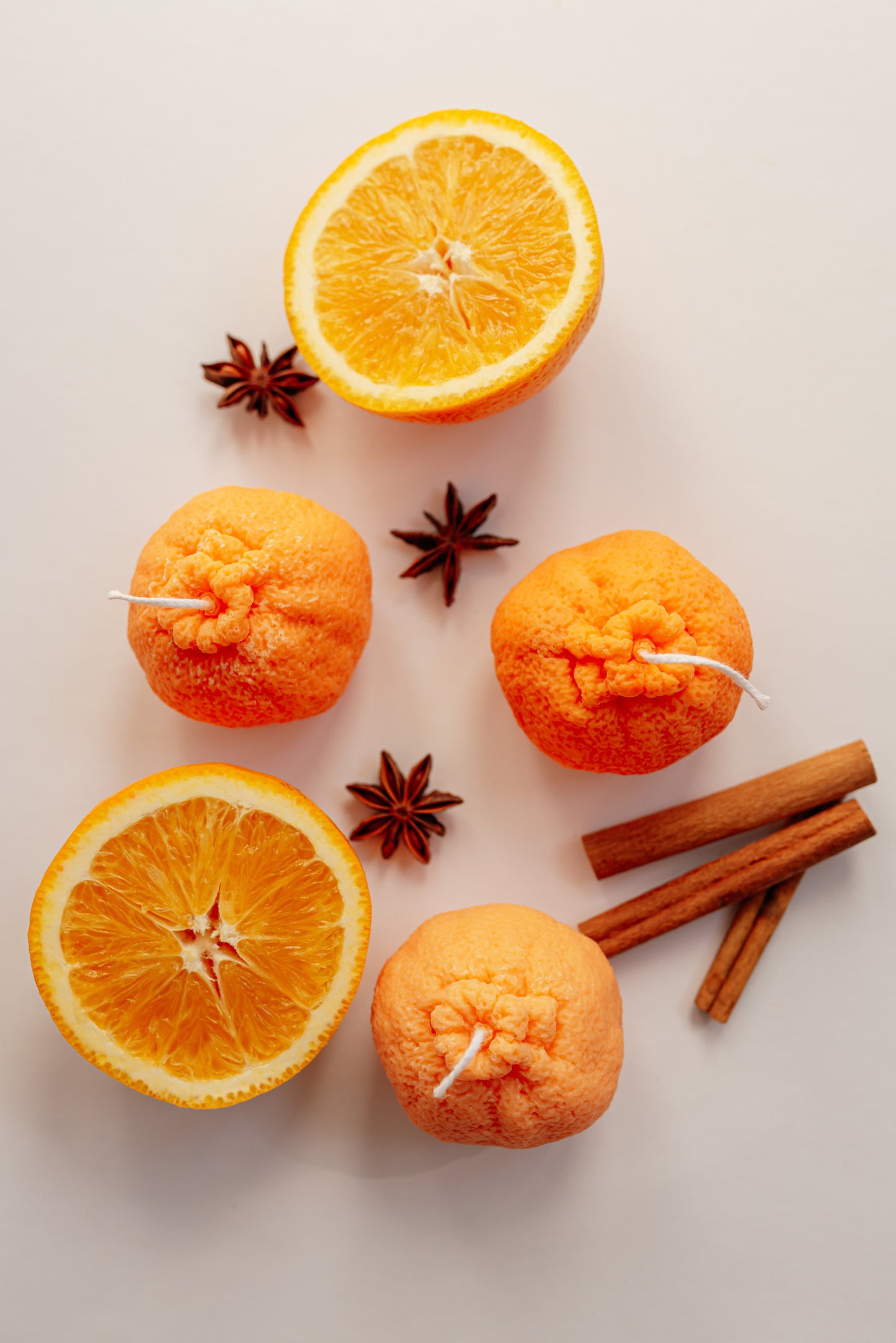 Realistic Orange Candle: Unscented Soy Wax, Handmade Citrus Decor