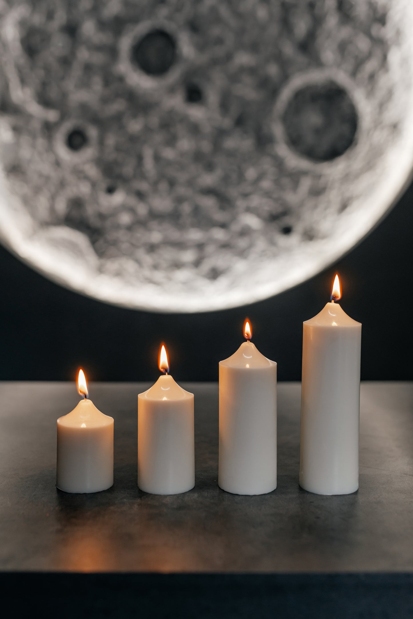 Set of 4 Pillar Candles | Ivory Soy Wax Home & Wedding Decor