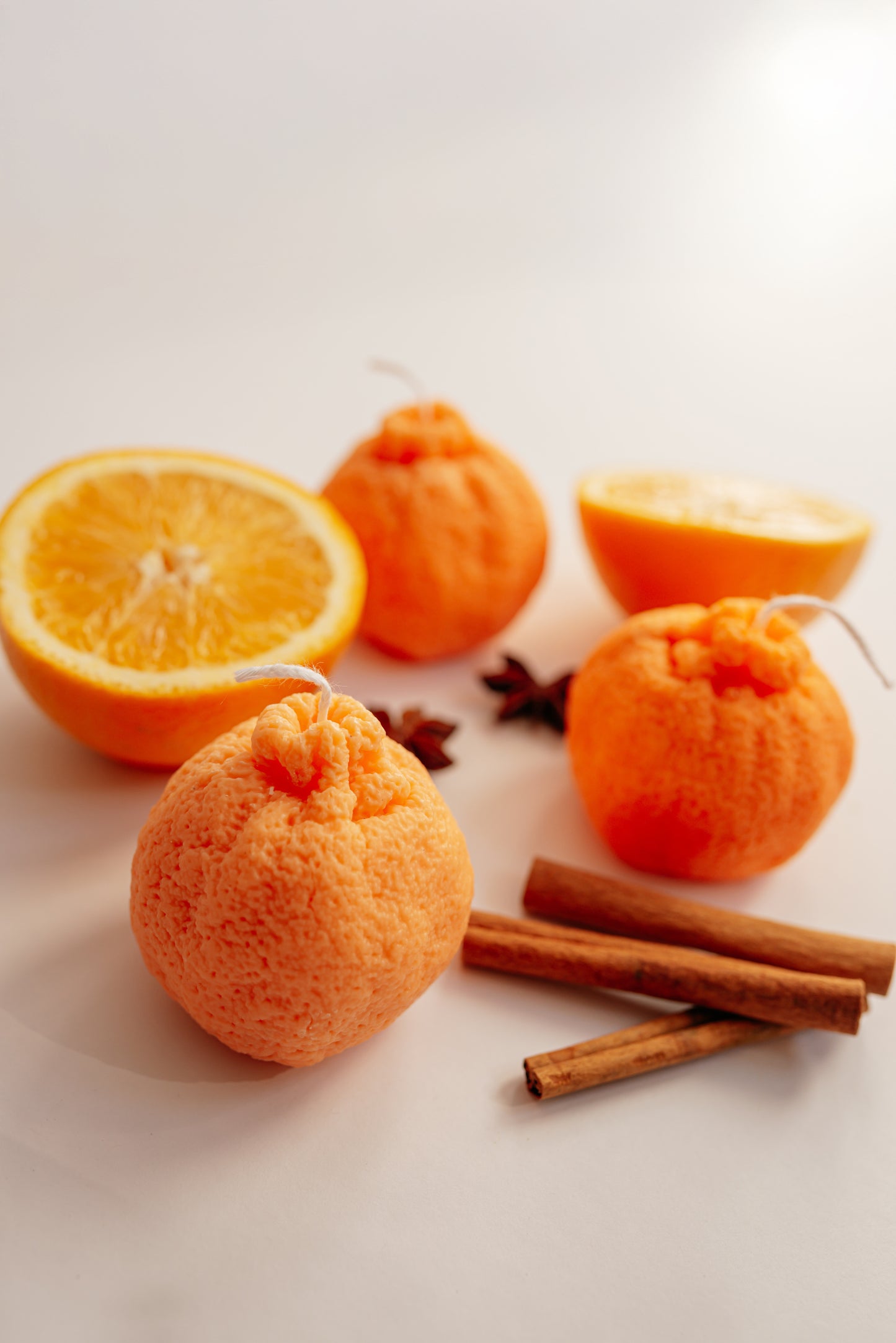 Realistic Orange Candle: Unscented Soy Wax, Handmade Citrus Decor