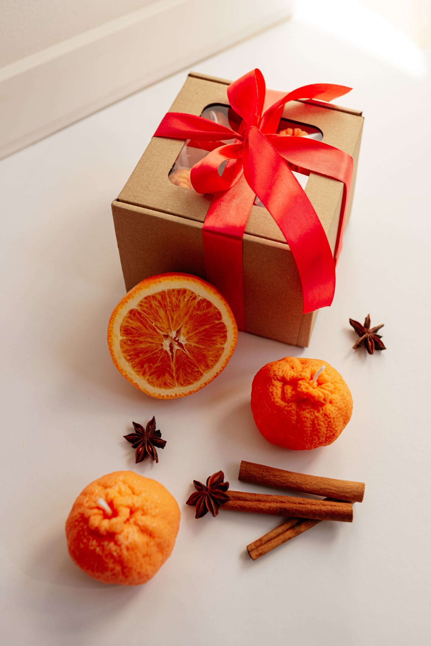 Realistic Orange Candle: Unscented Soy Wax, Handmade Citrus Decor