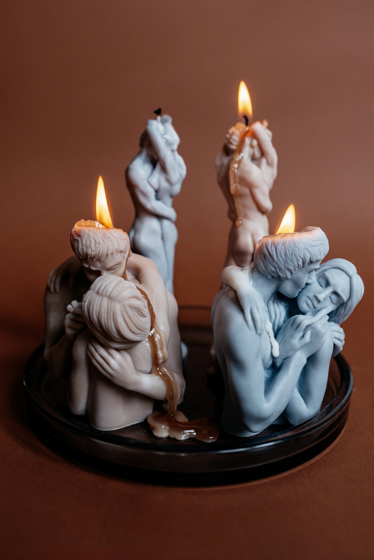 Romantic Couple Candle – Soy Wax Sculptural Gift – Anniversary or Valentine’s Decor – Handmade Love Candle