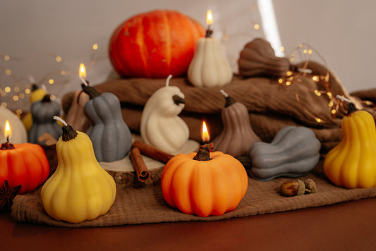 Fall Pumpkin Candle Gift – Colorful Gourd Candles, Autumn Table Décor, Thanksgiving Gift