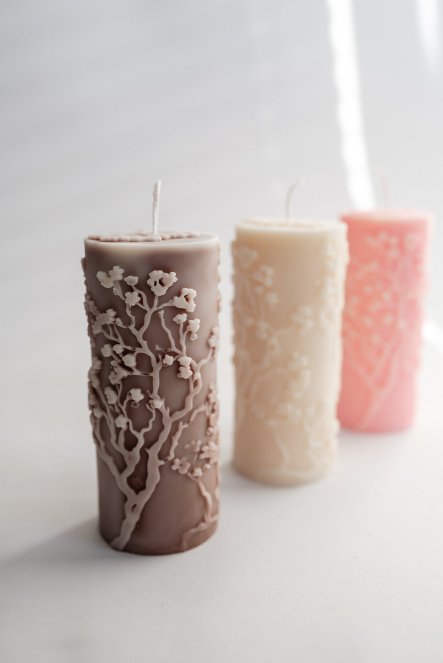 Sakura Bloom Candle – Handmade Soy Wax Candle with Floral Design