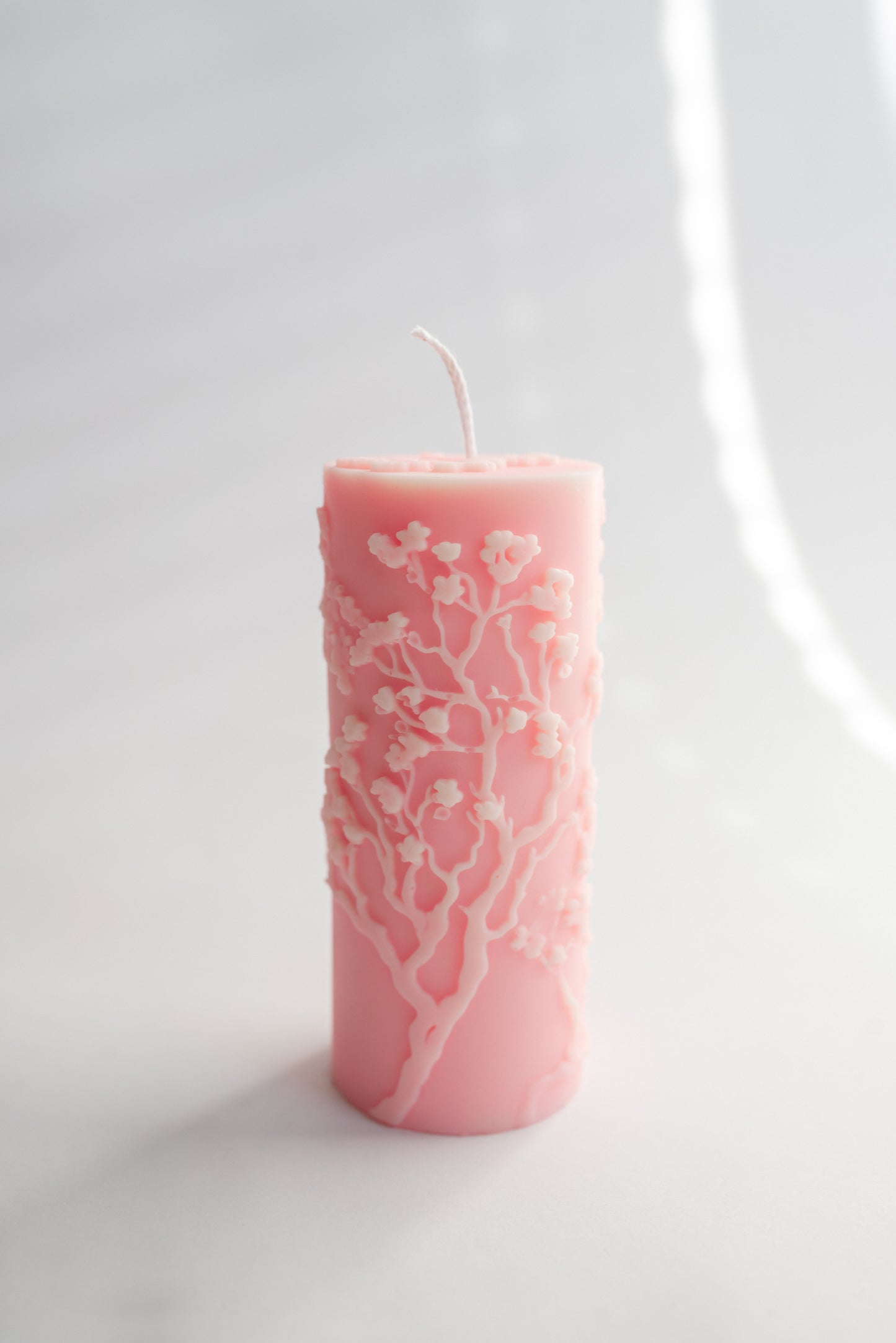 Sakura Bloom Candle – Handmade Soy Wax Candle with Floral Design