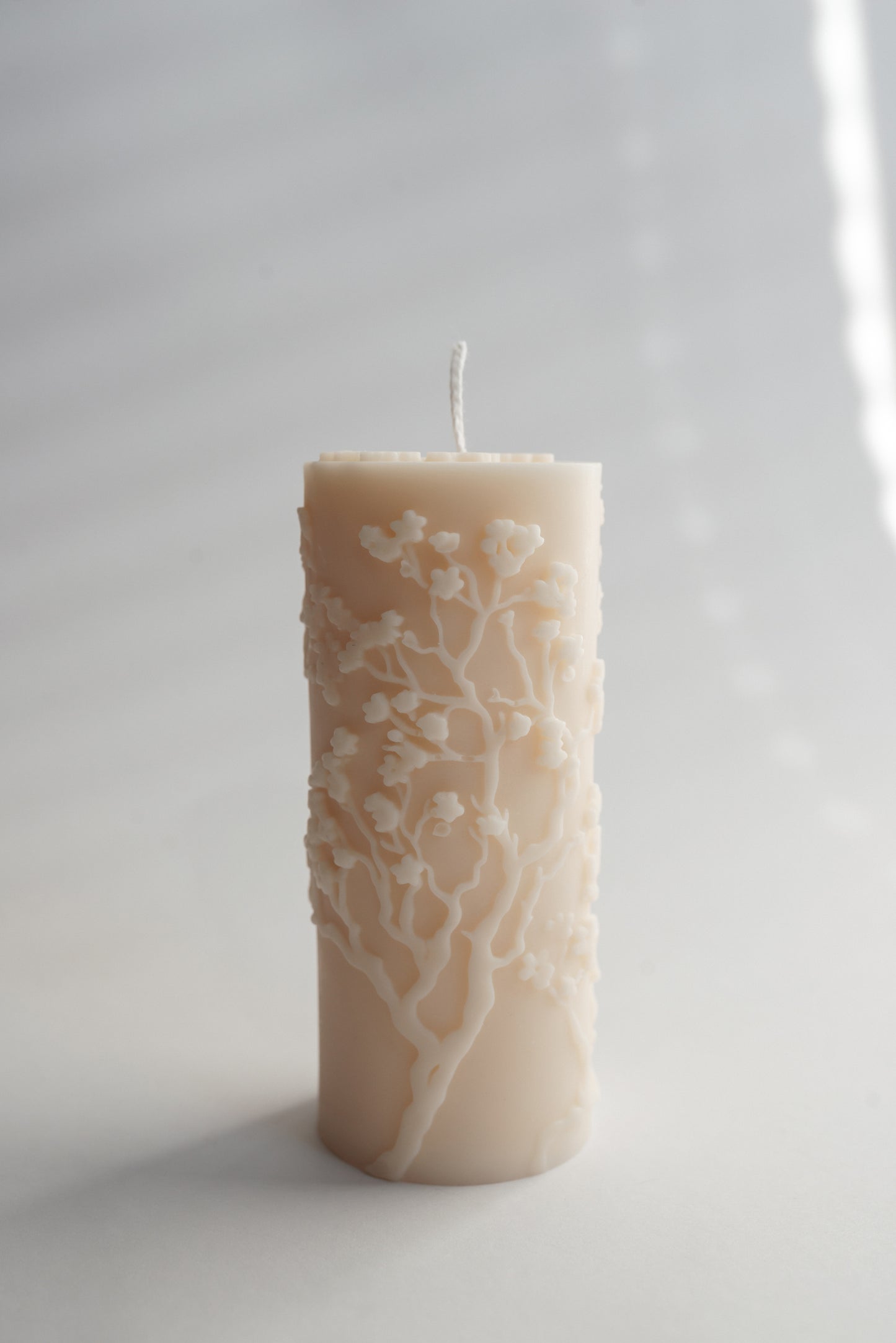 Sakura Bloom Candle – Handmade Soy Wax Candle with Floral Design
