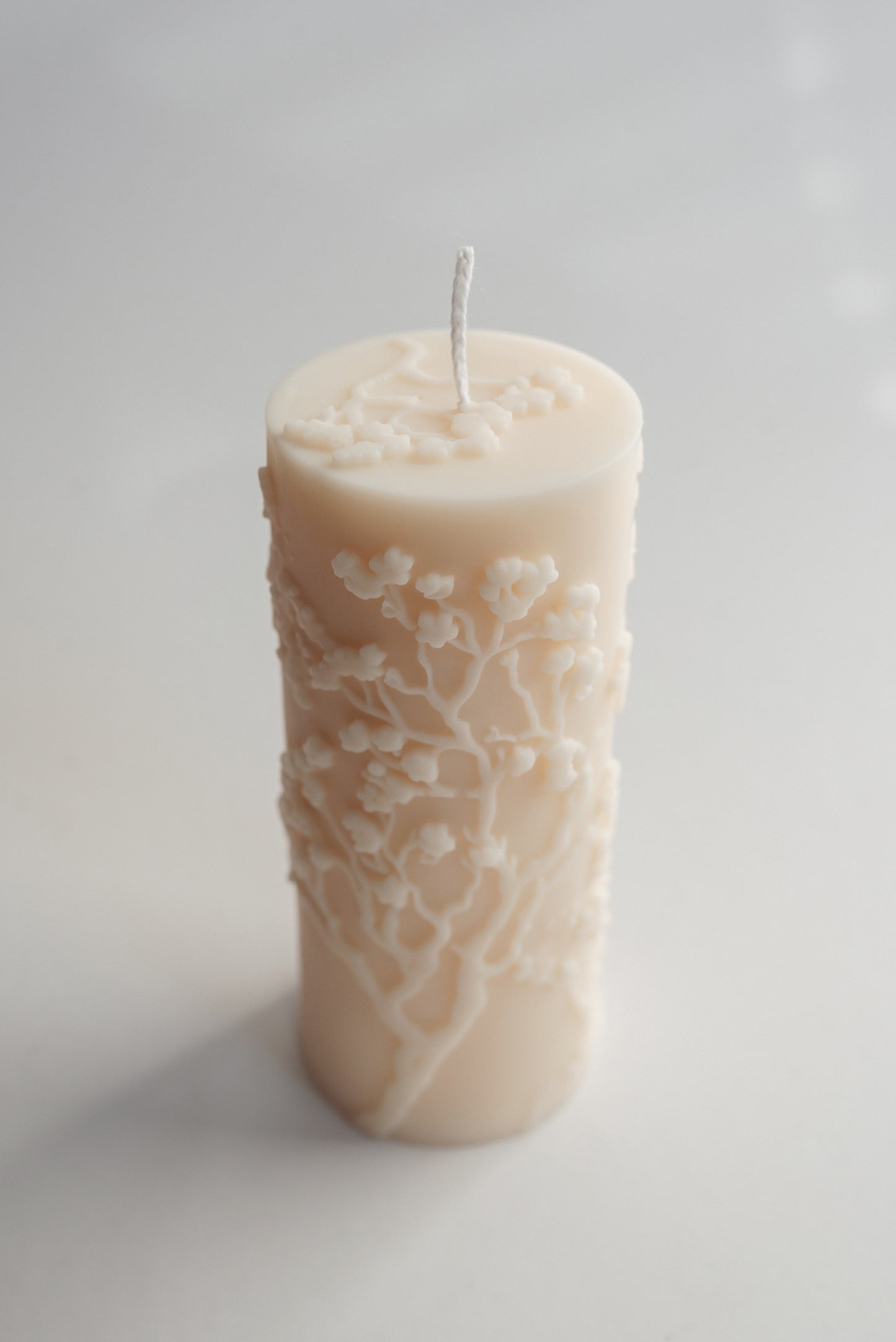 Sakura Bloom Candle – Handmade Soy Wax Candle with Floral Design