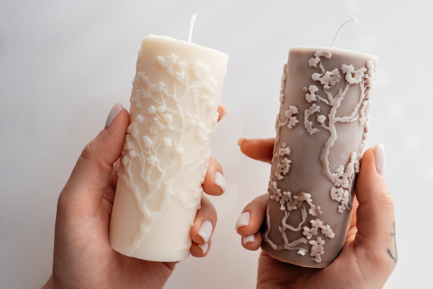 Sakura Bloom Candle – Handmade Soy Wax Candle with Floral Design