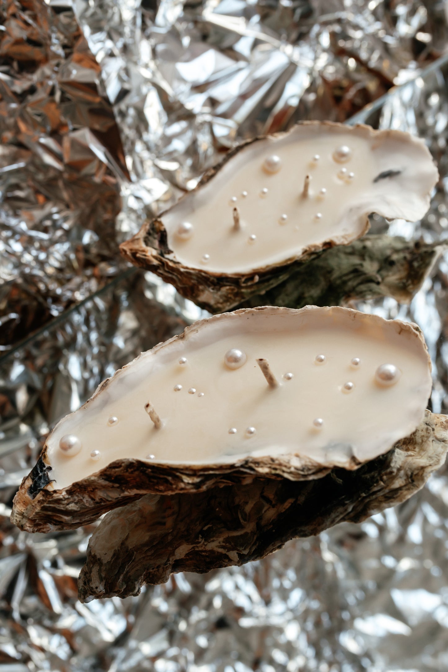 Set of 50 PCS Soy Wax Candles in Oyster Shells with Pearl Imitation – Weddings Candle Favors Bulk  & Beach Bridal Shower Decor