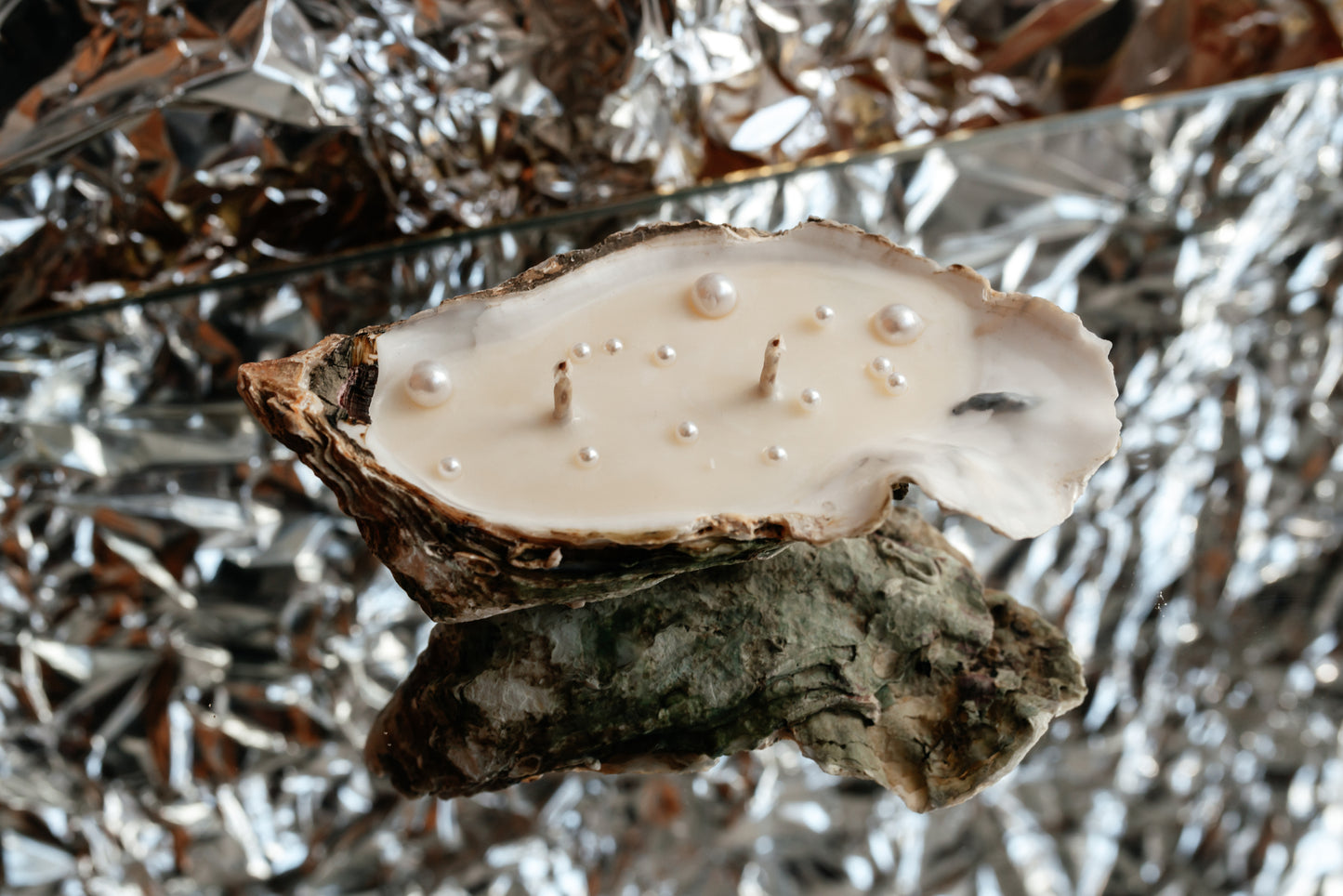 Set of 50 PCS Soy Wax Candles in Oyster Shells with Pearl Imitation – Weddings Candle Favors Bulk  & Beach Bridal Shower Decor