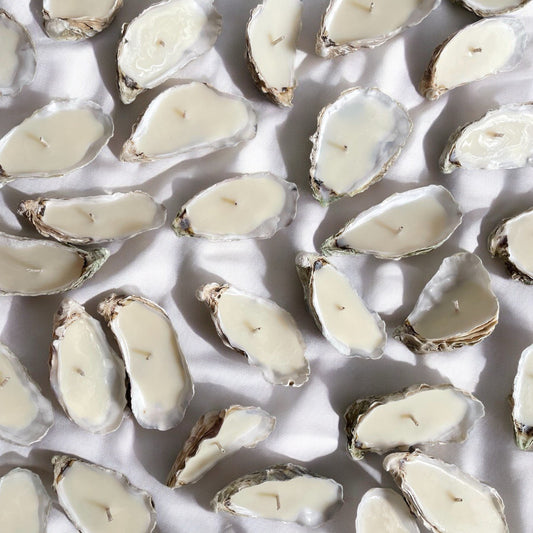 Set of candles in oyster shells with gold 3/5/10 PCS