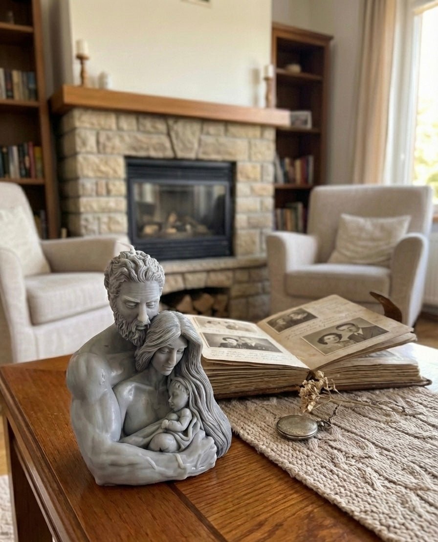Eternal Bond - Family Sculpture Candle | Father, Mother, and Baby Figurine