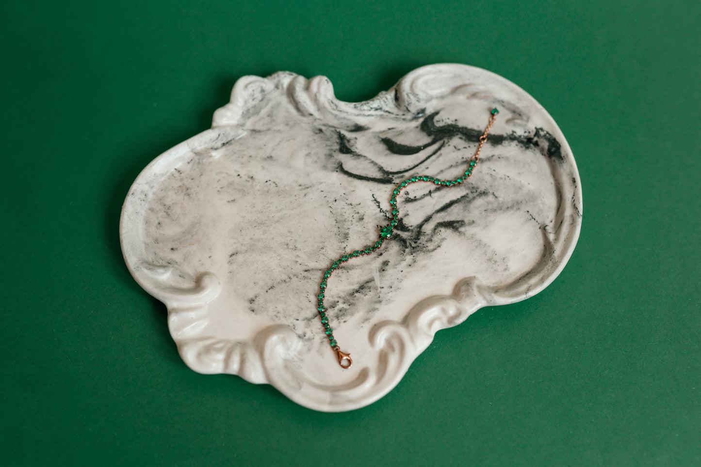 Baroque Style Oval Trinket Dish | Elegant Black Marble