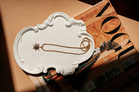 Baroque Style Oval Trinket Dish | Minimalist Solid White