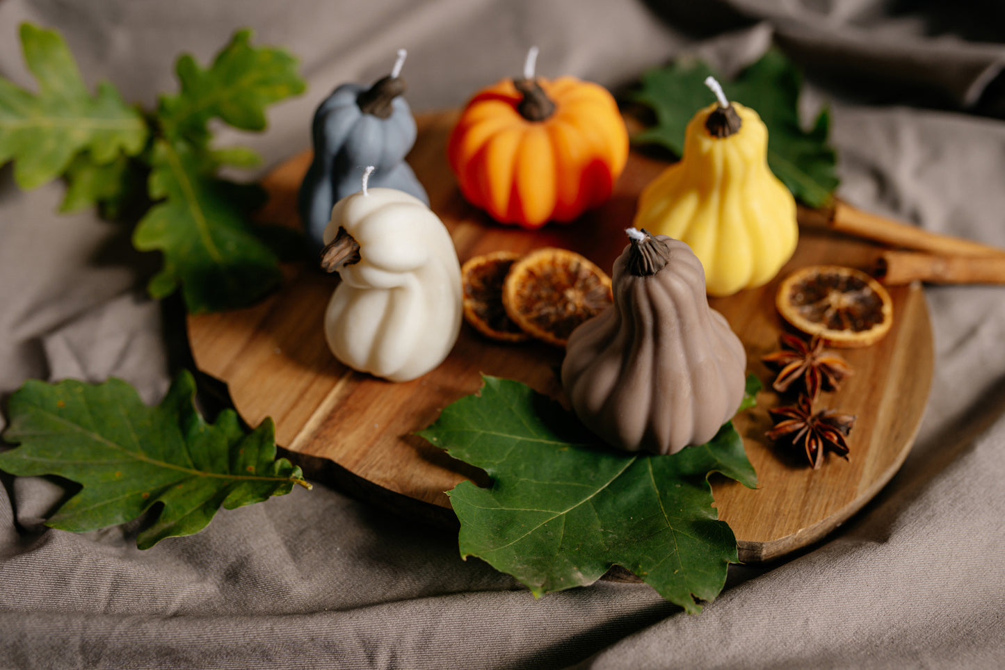 Fall Pumpkin Candle Gift – Colorful Gourd Candles, Autumn Table Décor, Thanksgiving Gift