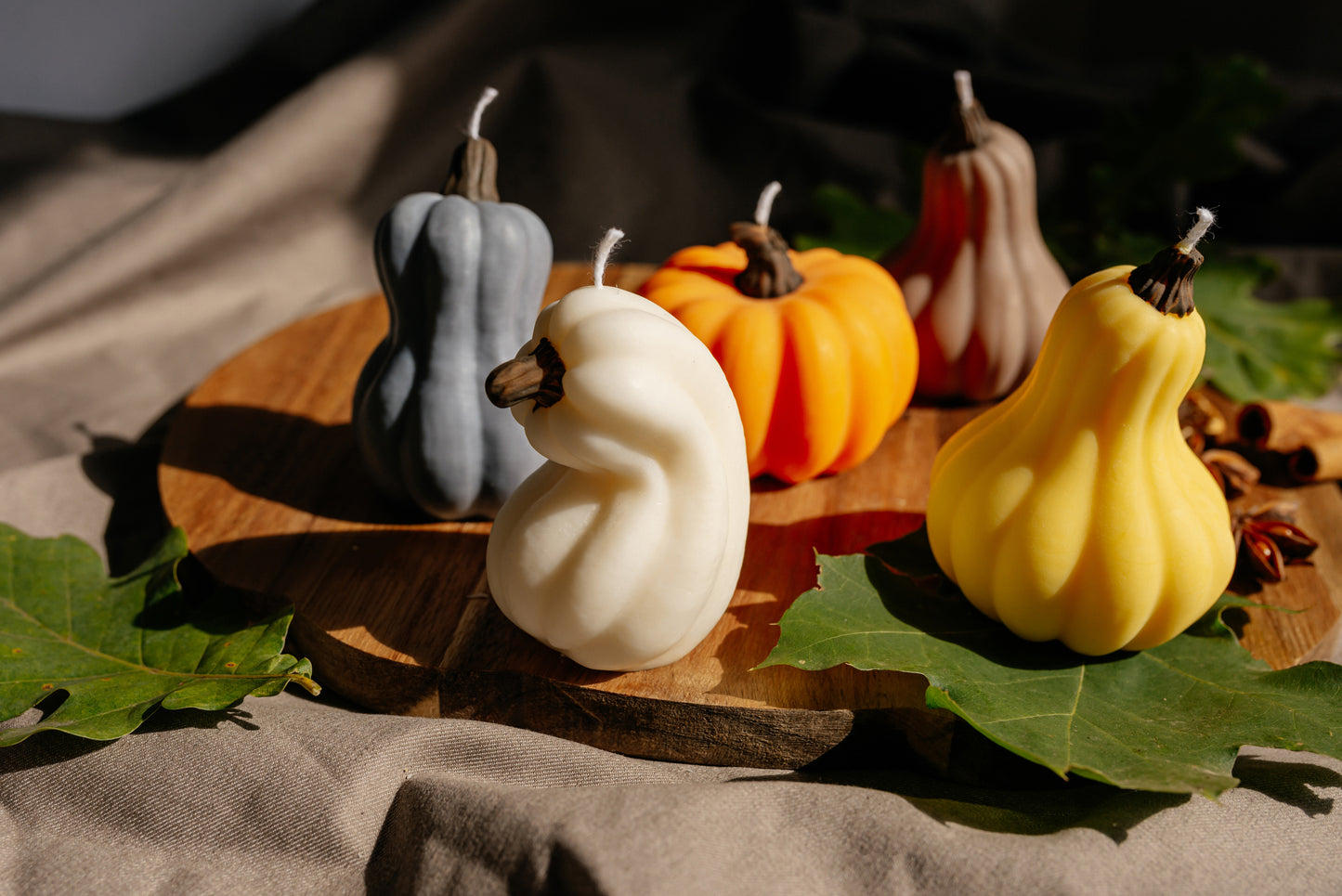 Fall Pumpkin Candle Gift – Colorful Gourd Candles, Autumn Table Décor, Thanksgiving Gift