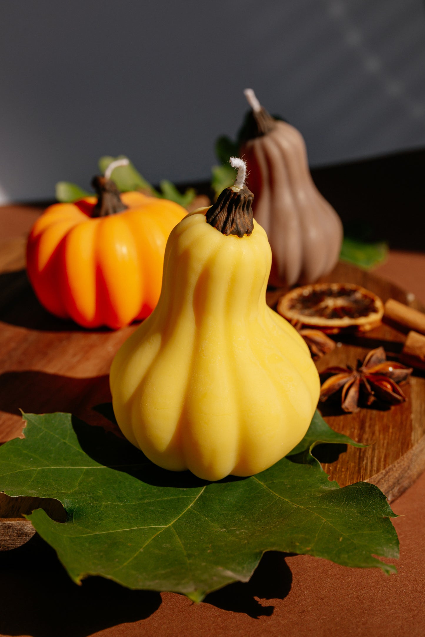 Fall Pumpkin Candle Gift – Colorful Gourd Candles, Autumn Table Décor, Thanksgiving Gift