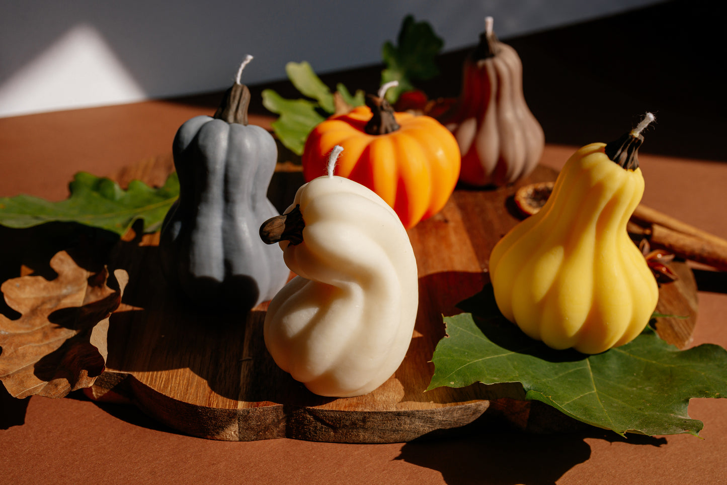 Fall Pumpkin Candle Gift – Colorful Gourd Candles, Autumn Table Décor, Thanksgiving Gift