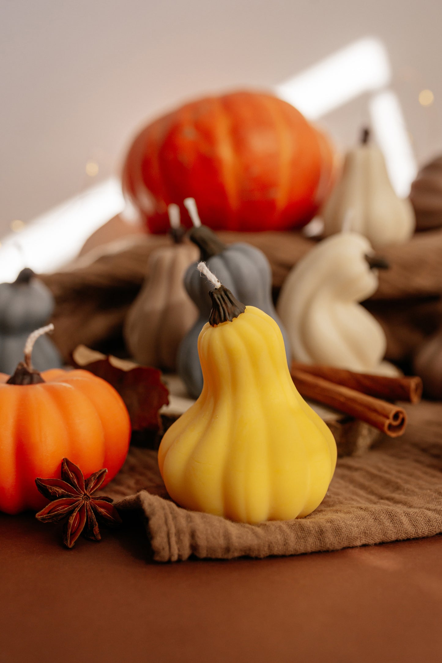Fall Pumpkin Candle Gift – Colorful Gourd Candles, Autumn Table Décor, Thanksgiving Gift