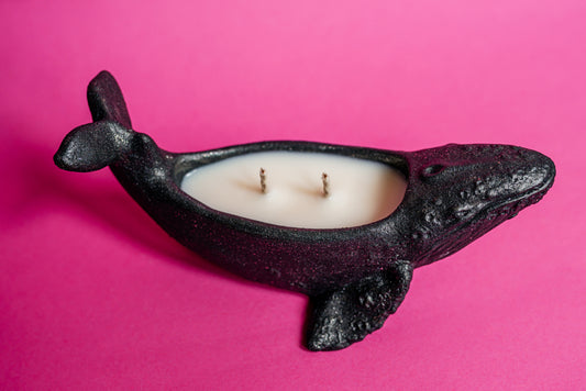 Majestic Whale Soy Wax Candle | Space Black Handcrafted Vessel