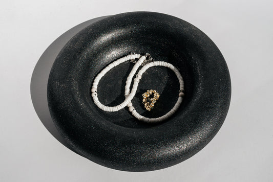 Majestic Round Jewelry Tray | Space Black Handcrafted Donut Trinket Dish